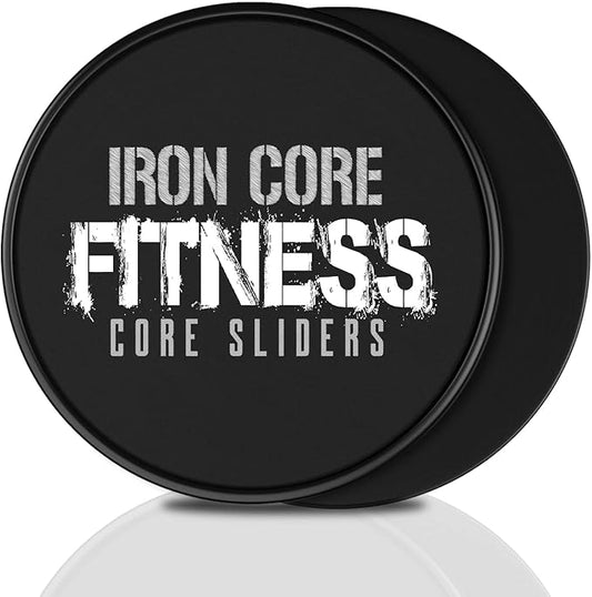 Iron Core Fitness 2 x Dual Sided Gliding Discs Core Sliders Ultimate Core Ab Fitness Trainer. Gym, Home Abdominal & Total Body Workout Equipment for use on All Surfaces.