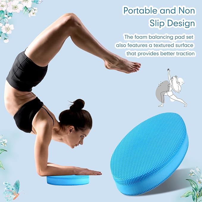 3 Pcs Foam Pad Balance Pad Foam Balance Mat Pad Soft Yoga Balance Pad Stability Trainer Foam for Physical Therapy Rehabilitation Core Strength Training Device for Women Men