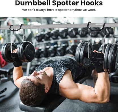 Dumbbell Spotter Hooks : Dumbbell Spotter Hooks Barbell Attachment - mad spotter pro 2.0 dumbbell hooks Dumbbells to Barbells Safety Hanger for Chest Workout Connect to Barbell (Equipped with 2 Dumbbell Gloves)