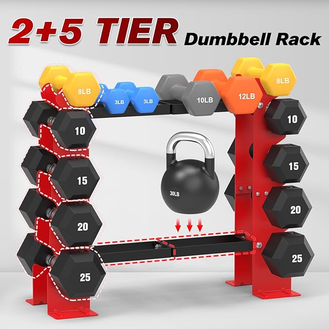 Dumbbell Rack for Home Gym, Weight Rack for Dumbbells Strength Training, Heavy Duty Weight Storage Organizer Dumbbell Storage Stand Hold