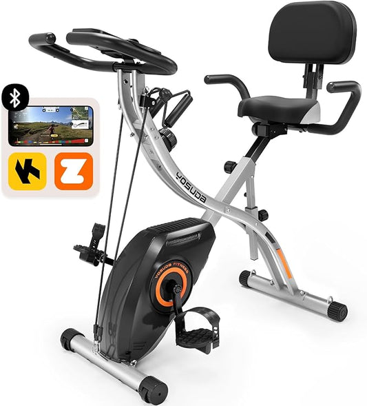 YOSUDA Folding Exercise Bike - Foldable Stationary Bike for Home Gym Workout