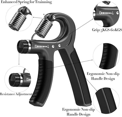 Hand Grip Strengthener with Adjustable Resistance, Wrist Strengthener, Forearm Gripper, Hand Workout Squeezer, Grip strength Trainer, Hand Grip Exerciser for Men and Women