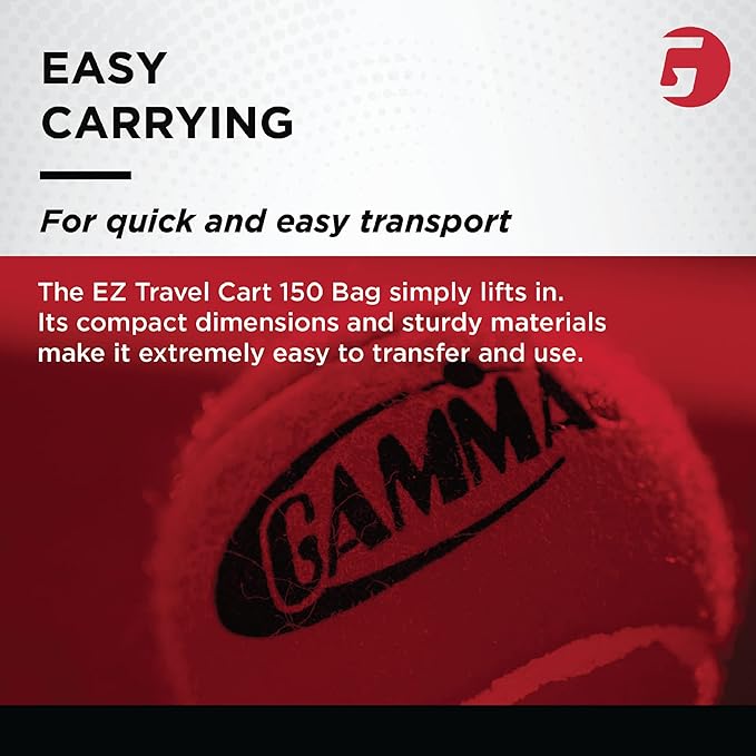 Gamma Sports EZ Travel Cart Pro, Portable Compact Design, Sturdy Lightweight Construction, 150 or 250 Capacity Available, Premium Carrying Case Included