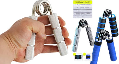 TIT COOPOPE Hand Grip and Wrist Strengthener - Resistance from 50-350 lb Metal Exerciser for Hand, Forearm, and Fingers,Silver Stainless Steel,50+100+150LB