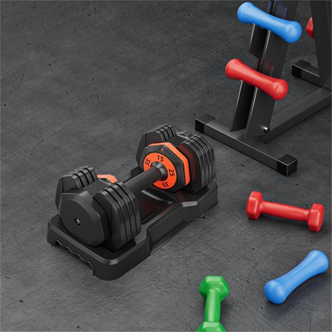 LUSPAZ 25LB 5 in 1 Single Adjustable Dumbbell Free Dumbbell Weight Adjust with Anti-Slip Metal Handle, Ideal for Full-Body Home Gym Workouts