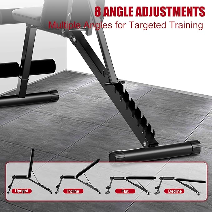 Adjustable Weight Bench Press for Home Gym Workout Bench with 700 LB Capacity Dumbbell Exercise Incline/Decline Bench for Strength Training and Full Body Workout