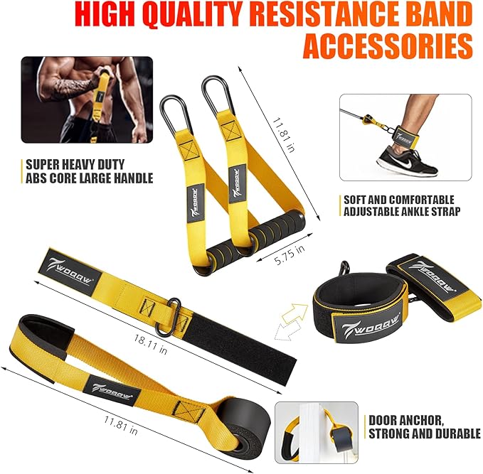 Resistance Bands, 350lbs Heavy Exercise Bands with Handles, Workout Bands Set for Working Out Men, Fitness Weight Bands for Strength Training, Stretching, Slim, Physiotherapy-Home Equipment