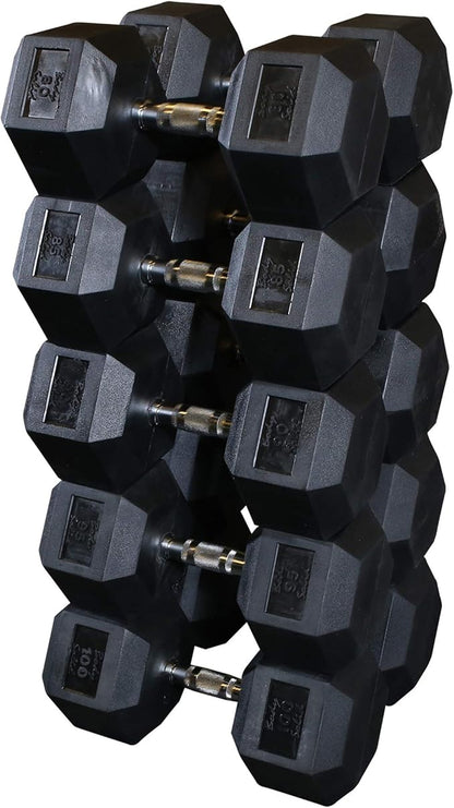 Body-Solid Rubber Coated Hexagon Dumbbells