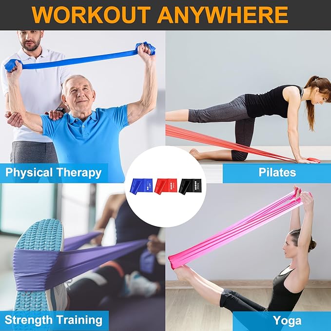 PATIKIL Resistance Exercise Bands Workout Bands with Strengths Elastic Band for Working Out Home Gym Physical Fitness Yoga