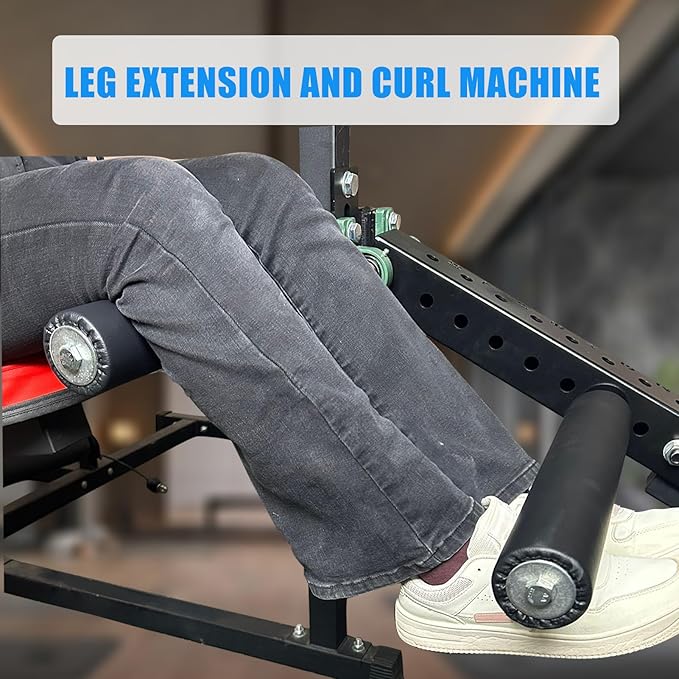 Power Rack Mounted Leg Extension and Curl Machine