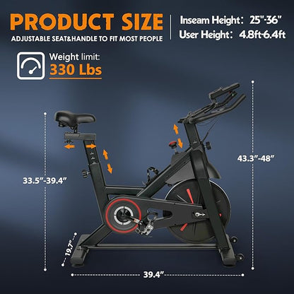 SogesPower Exercise Bike Indoor Cycling Bike Magnetic Stationary Bike Cycle Bike Fitness Bike for Home Silent Belt Drive with Phone Ipad Mount &Comfortable Seat Cushion