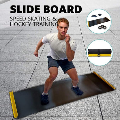 American Lifetime Slide Board - Workout Board for Fitness Training and Therapy with Shoe Booties and Carrying Bag Included