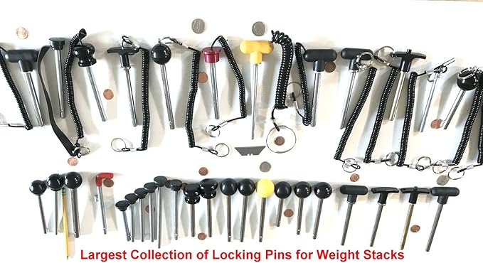 Pin Tensile 3/8 Diameter 5-1/2" Locking Space | Universal Fitness Eqpt Weight Stack Replacement SELECTOR Key | Detent Hitch PINS | Chrome Plated Steel