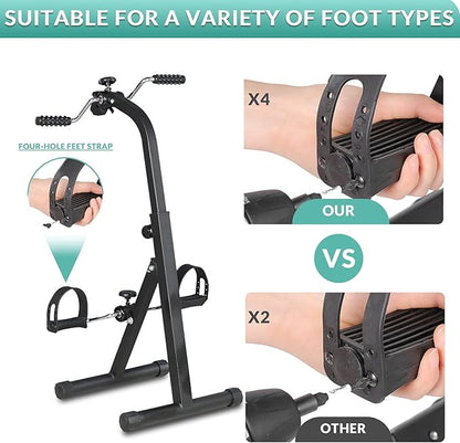 MEETWARM Pedal Exerciser - Hand Arm Leg & Knee Recovery Cycle Medical Peddler - Fitness Rehab Equipment Machine While Sitting for Seniors Elderly - Total Body Exercise Bike Pedals at Home