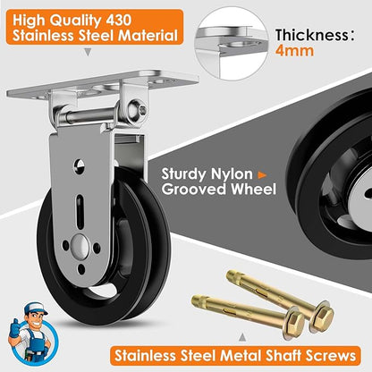 Pulley Wheel for Cable Machines, 180° Rotatable,Silent Bearing Home Gym Equipment Pull Down Attachment Weight Lifting Pulley Traction