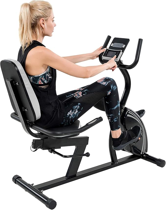 VANSWE Recumbent Exercise Bike for Adults Seniors - Recumbent Bikes for Home with Magnetic Resistance, Bluetooth and App Connectivity, Pulse Sensor