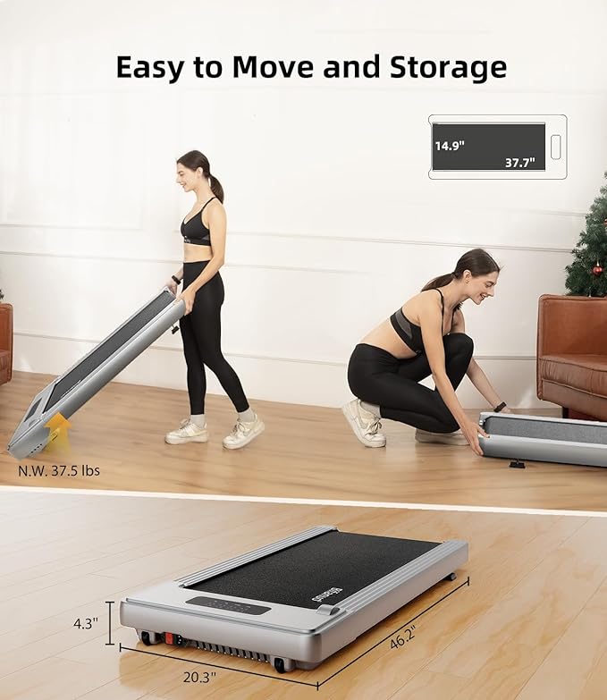 Walking Pad - Under Desk Treadmill, Treadmills for Home/Office, Portable Treadmill, Walking Pad Treadmill Under Desk with Remote Control LED Display- Ideal for Fitness Enthusiasts