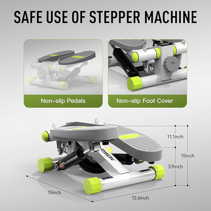 HARISON Mini Stepper for Exercise with Enhanced Resistance Bands, Stair Stepper for Home 330lbs Capacity, Aerobic Exercise Stepper Machine with LCD Monitor for Fully Body Workout