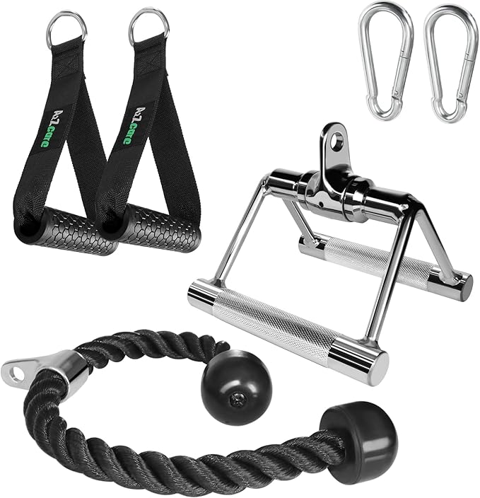 A2ZCARE Combo Tricep Press Down Cable Attachment - Cable Machine Accessories for Home Gym with Multi Option