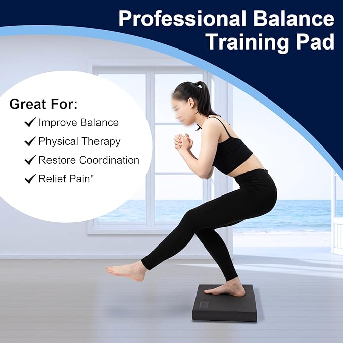 StrongTek Professional Foam Exercise Balance Pad - 15.8" x 13" x 2", High-Density TPE Foam Knee Pad, Non-Slip & Water-Resistant, for Balance Training, Physical Therapy, Yoga, and More