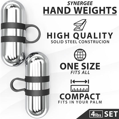 Synergee Cardio Hand Weights. Steel Hand Weights Dumbbell 1lb, 1.5lb 1.5lb and 2lb Sets