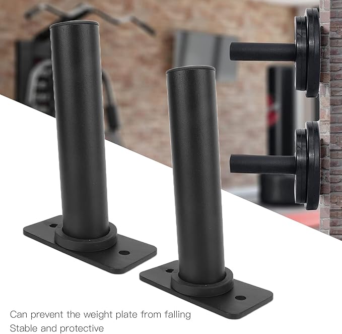 Wall Mounted Weight Plate Holder, 2pcs Load Up to 500lb Steel Barbell Holder Weight Plates, Stable Wall Weight Storage Rack for Gym Fitness Mounting Hardware Includ