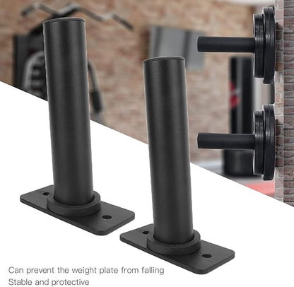 Wall Mounted Weight Plate Holder, 2pcs Load Up to 500lb Steel Barbell Holder Weight Plates, Stable Wall Weight Storage Rack for Gym Fitness Mounting Hardware Includ