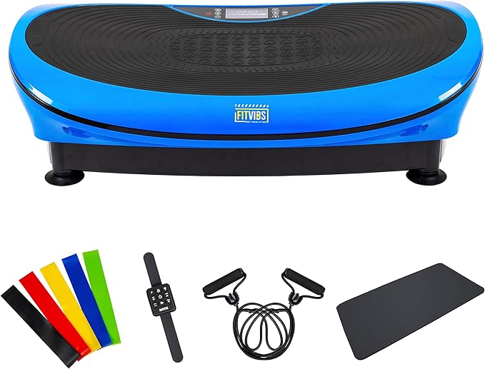 Signature Fitness Vibration Plate Exercise Machine Workout Vibration Fitness Platform with Resistance Loops and Resistance Band, 2D, 3D or 4D