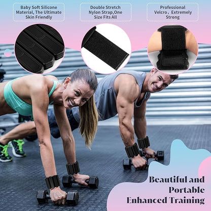 Wrist & Ankle Weights for Women Men, Adjustable Wrist Weighted Bracelet for Home Gym Workout, Walking, Running, Travel, Pilate, Yoga, Exercise,Strength Training. Set of 2 (1Lb Each)