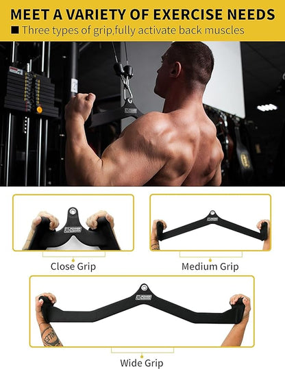 POWER GUIDANCE LAT Pulldown Attachments, Pull Down Bar with Ergonomic Handle, Cable Machine Attachments for More Effective and Less Fatigued Grip