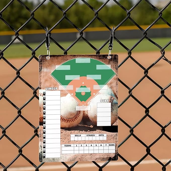 Magnetic Baseball Clipboard for Coaches,Dry Erase Softball Baseball Lineup Board for Dugout,Baseball Scoreboard with 60 Lineup Cards Baseball Equipment Accessories for Baseball Coach Gifts