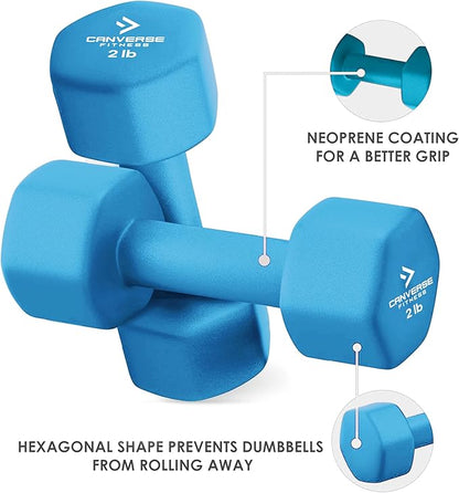 Neoprene Coated Dumbbell Sets of 2, Hand weight Dumbbells Anti-roll, Anti-Slip, Hexagon Shape for Strength Training Exercises Dumbbell Pairs for Men and Women, Ideal for Home Gym