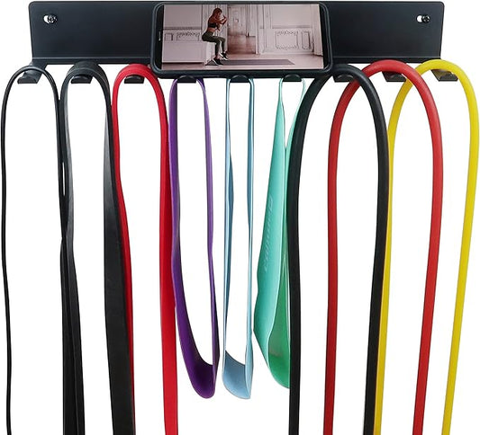 Multi-Purpose Storage Rack Resistance Bands Rack Gym Storage Rack Fitness Bands Rack Heavy Duty Rack for Resistance Bands, Straps, Jump Ropes, Foam Rollers, Chains, Weight Belts, Tools