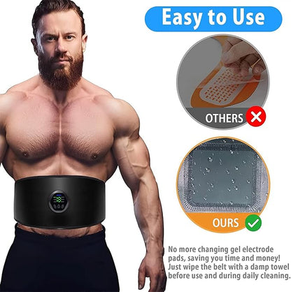 EMS Muscle Stimulator,Ab Machine,Abdominal Toning Belt Workout Portable Ab Stimulator Home Office Fitness Workout Equipment for Abdomen