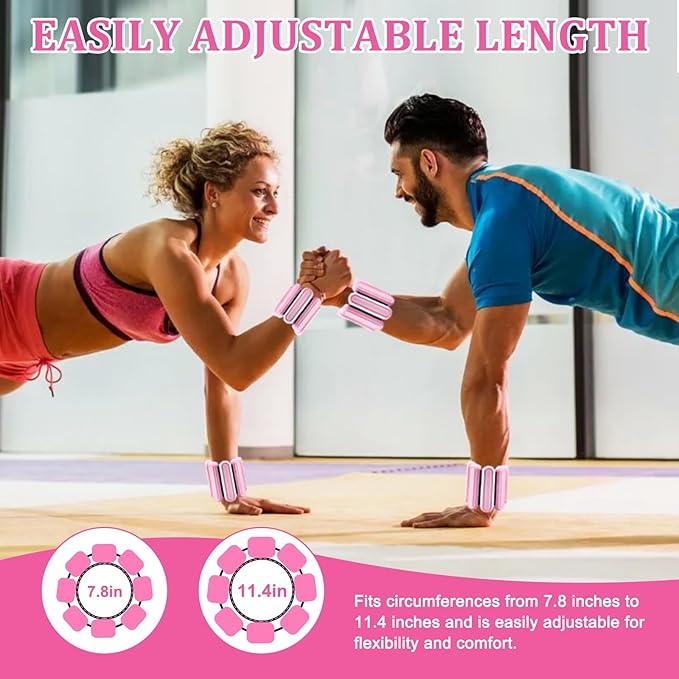 Adjustable Ankle Weights for Women Men Kids Wrist Ankle Weights Increase Training Intensity Wrist Weights Sets Increase Training Intensity for Yoga, Pilates, Aerobics, Gym, Swimming, Hiking