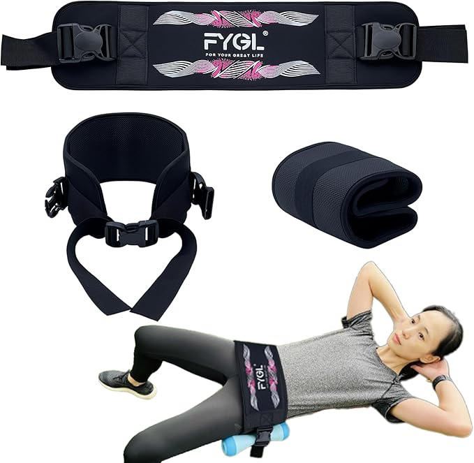 Hip-Thrust-Belt, Foldable Band for Dumbbells, Kettlebells, Plates - Supports Up to 300 lbs, Gym and Home Workouts with Slip-Resistant Padding