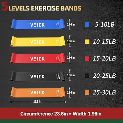 VEICK Resistance Bands, Exercise Bands, Workout Bands, Resistance Bands for Working Out with Handles for Men and Women, Exercising Bands for Fitness Weights Work Out at Home