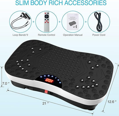 Vibration Plate Exercise Machine Whole Body Workout Vibrate Fitness Platform Lymphatic Drainage Machine for Weight Loss Shaping Toning Wellness Home Gyms Workout for Women Men