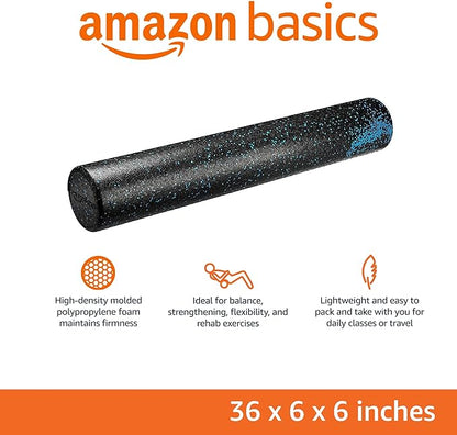 Amazon Basics High-Density Round Foam Roller for Exercise, Massage, Muscle Recovery