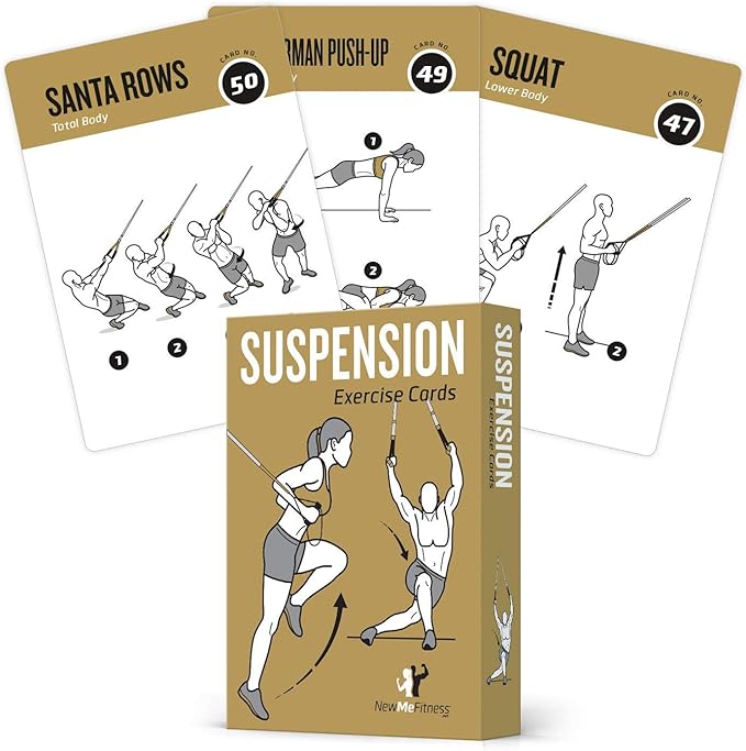 Suspension Workout Cards, Instructional Fitness Deck for Women & Men, Beginner Fitness Guide to Training Exercises at Home or Gym (Suspension, Vol 1)