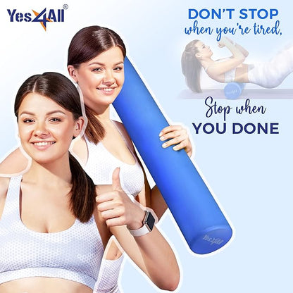 Yes4All Medium-Density EVA Foam Roller for Physical Therapy Round Yoga Back Roller for Muscle Massage, Back Pain Relief