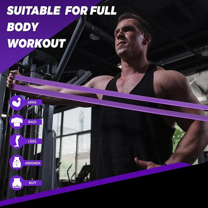 TOMSHOO 5 Packs Pull up Assist Bands, Resistance Bands with Straps Handles and Door Anchor, Stretch Bands,Exercise Bands with Guide for Fitness