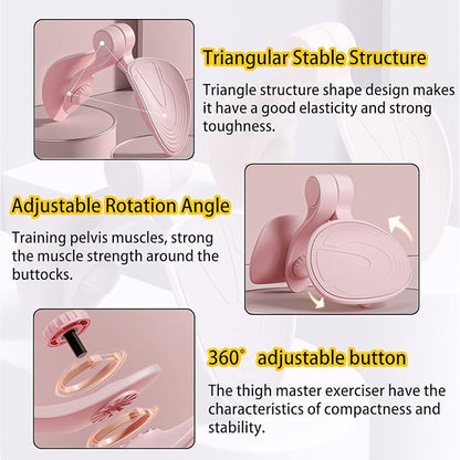 Thigh Master Hip Trainer Kegel Exerciser, Pelvic Floor Trainer, Kegel Trainer for Postpartum Rehabilitation, Trimmer Inner Thigh, Thigh Toner Workout (Pink)