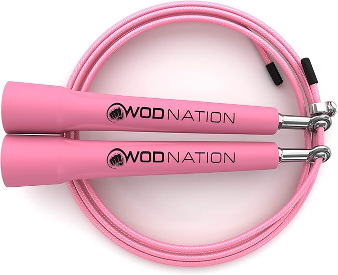 WOD Nation Adjustable Speed Jump Rope For Men, Women & Children - Blazing Fast Fitness Skipping Rope Perfect for Boxing, MMA, Endurance