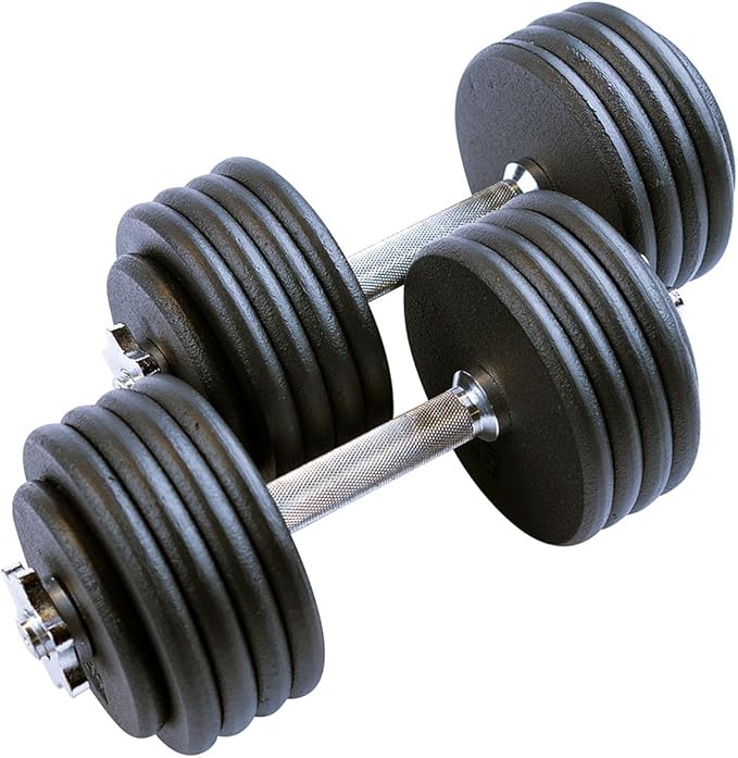 Body-Solid (BSTADBPR) Tools Adjustable Weight Dumbbell Set, 5-45 lb Pair - Perfect for Home Workouts and Exercise, Includes Two Knurled Dumbbells Handles with Spin Lock Collars