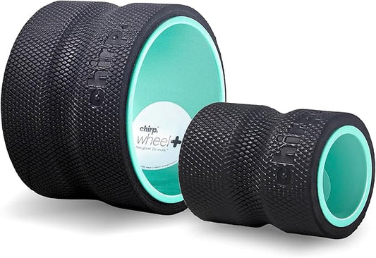 Chirp Wheel Foam Roller - Targeted Back Foam Roller for Back Pain Relief, Deep Tissue Muscle Massage, Trigger Point Round Foam Roller - High Density Foam Roller for Physical Therapy & Exercise