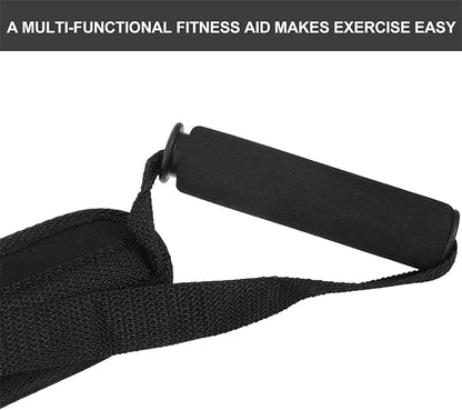 FAVOMOTO Back Crunch Strap Ab Crunch Harness Exercise Cable Machine Attachment Rope with Padding and 2 Handles Abdominal Crunch Strap