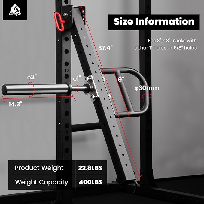 LIONSCOOL Dual Function Lever Arm Belt Squat Attachment - Versatile Home Gym Accessory for Strength Training with 400lbs Capacity, Easy Installation