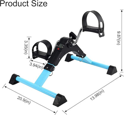 AHMED Folding Under Desk Bike Pedal Exerciser for Arm/Leg Medical Fitness Exercise Bike Mini Portable Home Workout