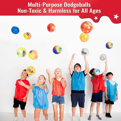 Dodgeballs, Foam Playground Ball Set, 6” Dodge Balls Kick Ball for Kids&Adults, Hand Ball for Outdoor&Indoor with Mesh Storage Bag